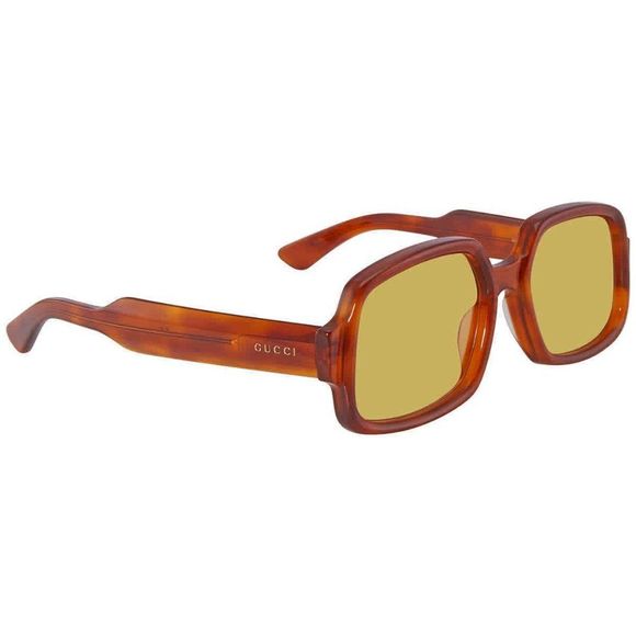 NEW Gucci Yellow and Brown Square Men's Sunglasses - Picture 1 of 4